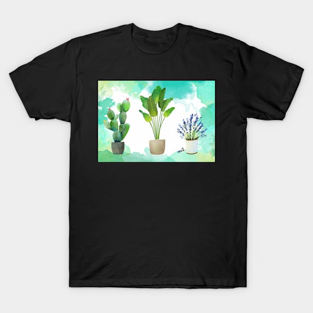 Watercolor plants illustration T-Shirt by Choulous79